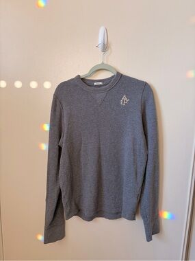 Abercrombie & Fitch Heather Gray Crewneck with Chest Logo
